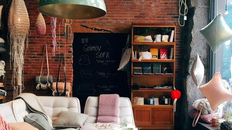 Stuffy room with brick wall