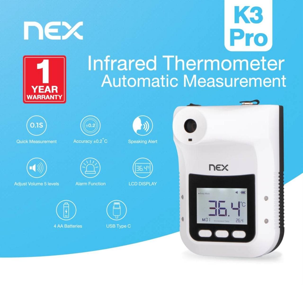 Medical Digital Infrared Thermometer K3 Pro