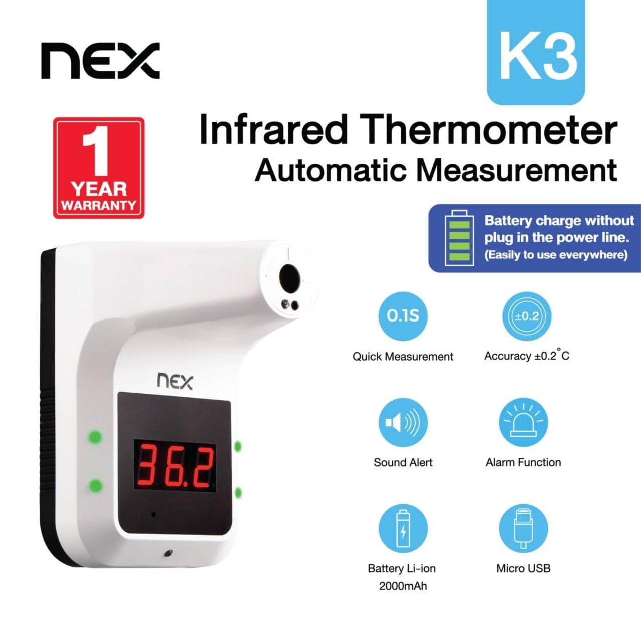 K3 Pro Sterile Thermometer Non- Automatic Infrared Thermometer