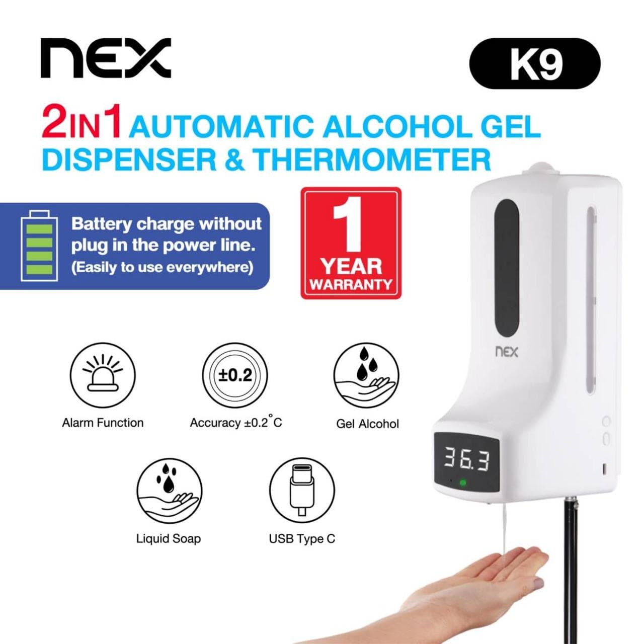 2-1 Soap Dispenser & Med. Thermometer K9